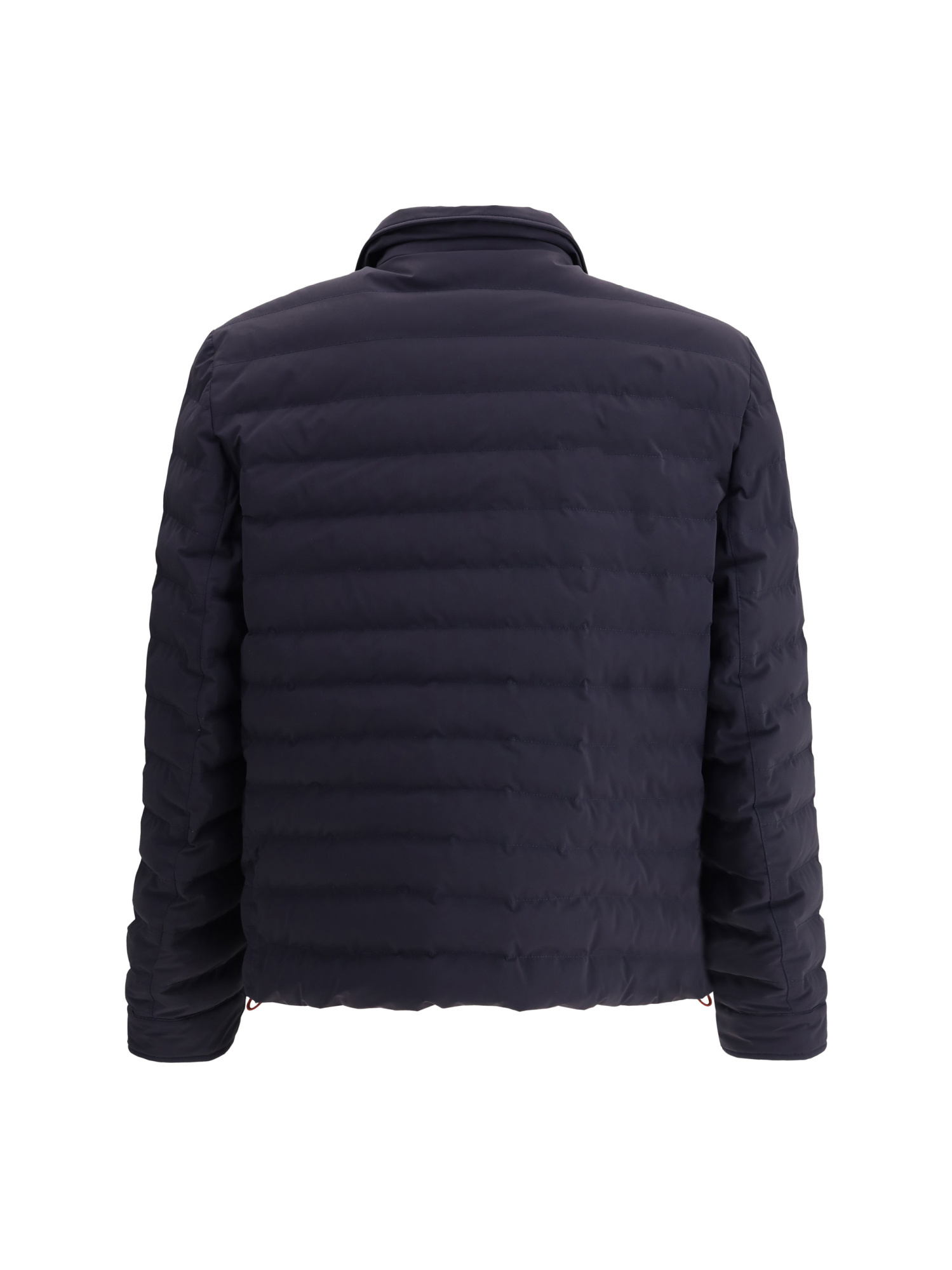 Brunello Cucinelli Dark Blue Nylon Short Jacket In Blue
