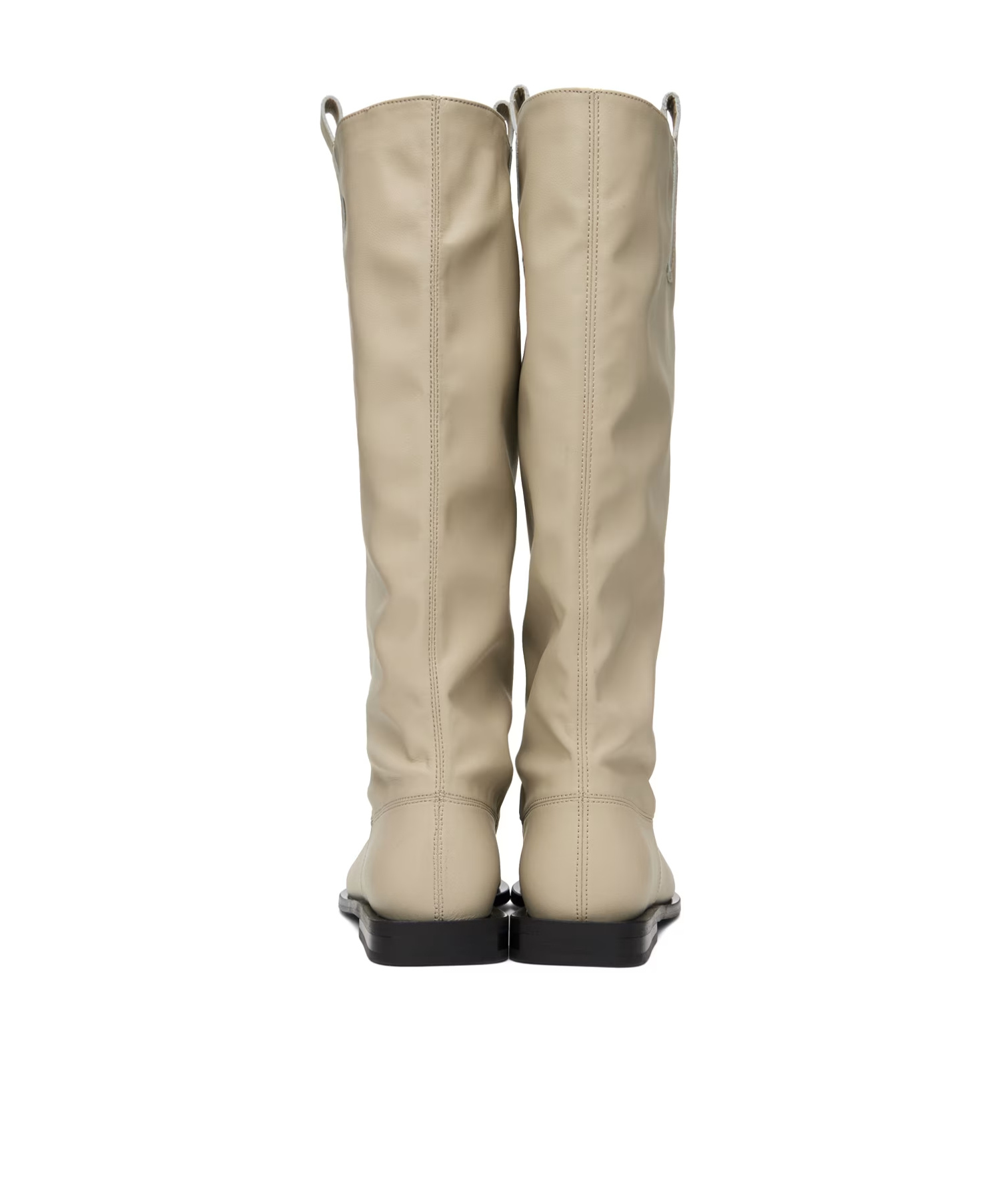 Ganni Slouchy Knee-high Boots In Nude