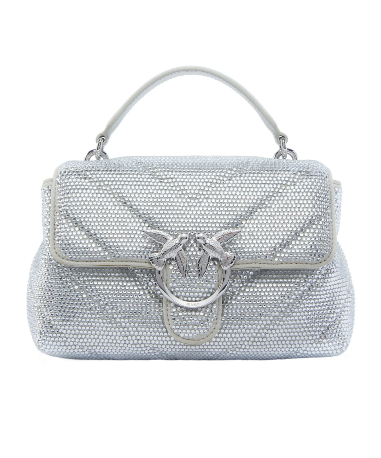 Pinko Love Lady Shoulder Bag In Gray