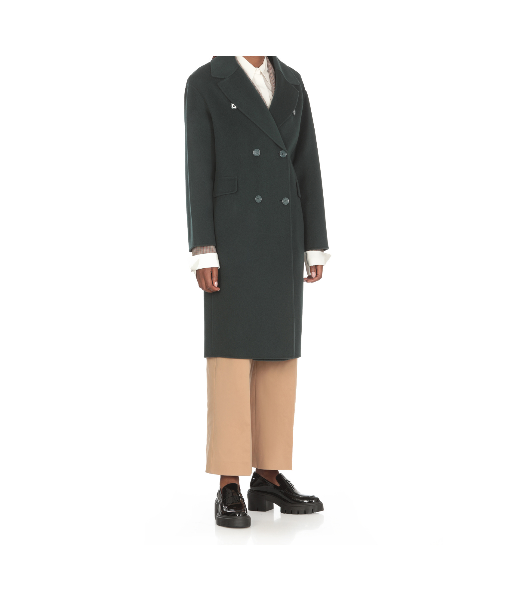 Max Mara Long-sleeved Coat In Black