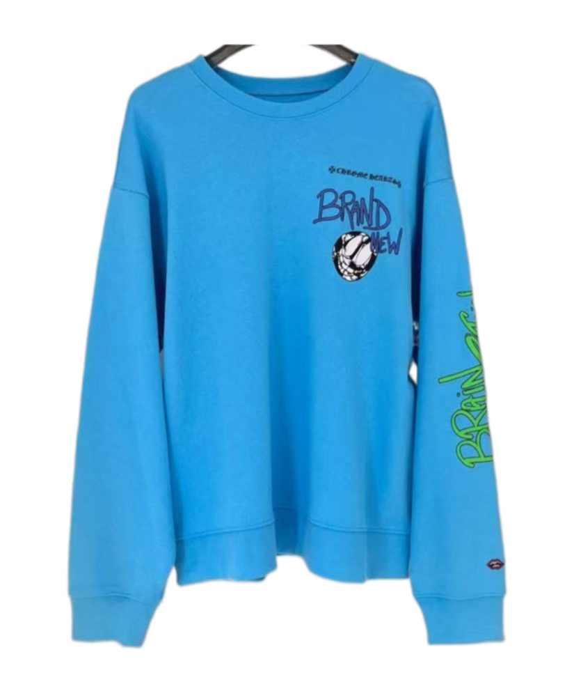 Chrome Hearts Long-sleeved Graffiti Sweatshirt In Blue