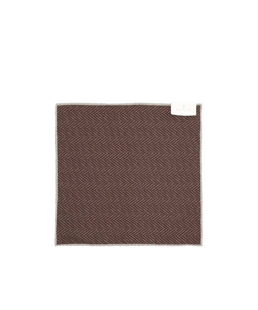 Brunello Cucinelli Square Pocket Square In Brown