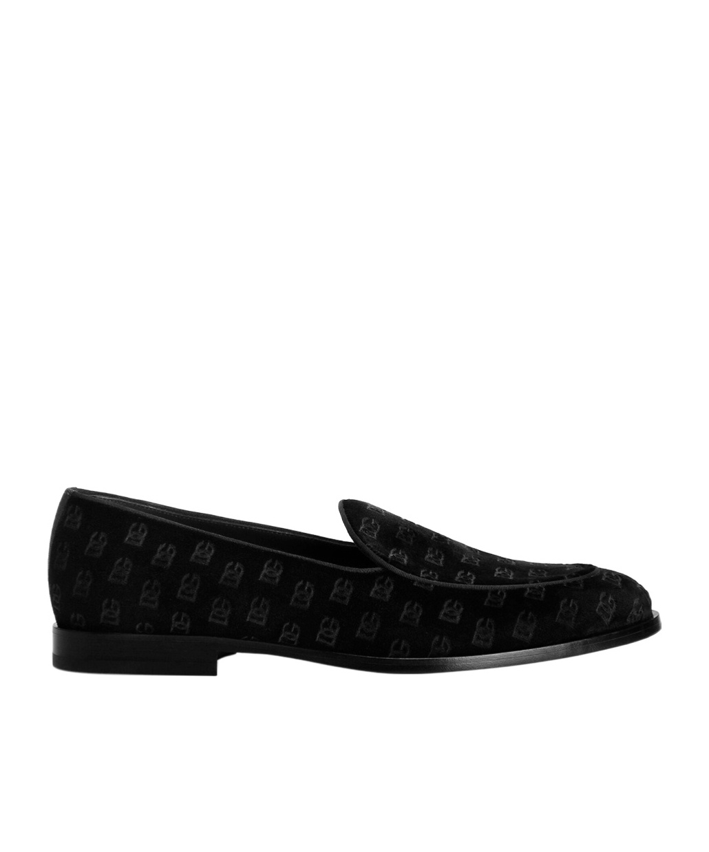 Dolce & Gabbana 'vivaldi' Black Loafers With All-over Logo Lettering In Black