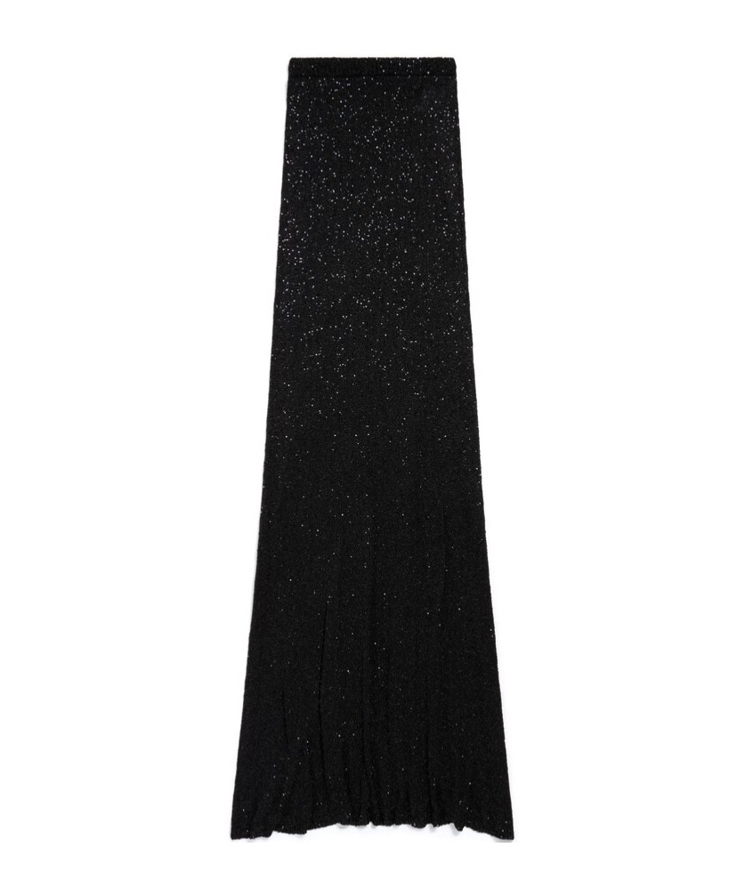 Balenciaga Sequined Knitted Skirt In Black