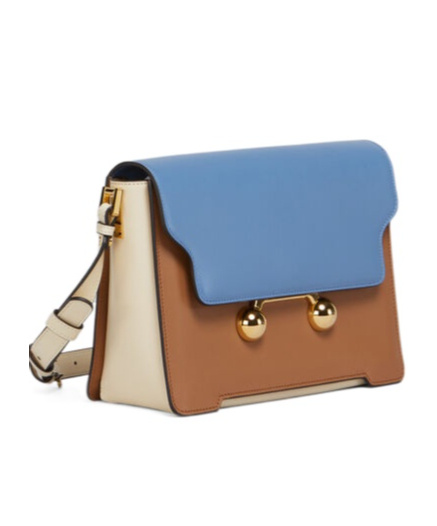 Marni Trunkaroo Blue Brown Shoulder Bag In Blue