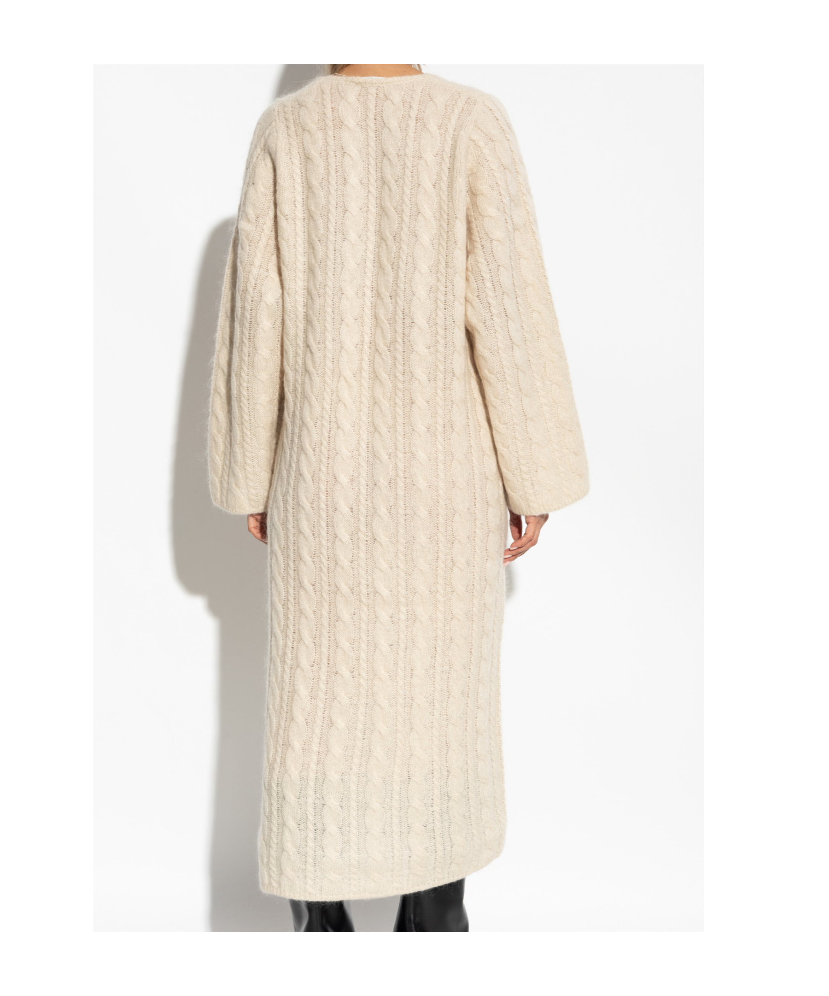 Shop By Malene Birger Cable-knit Midi Dress In Nude