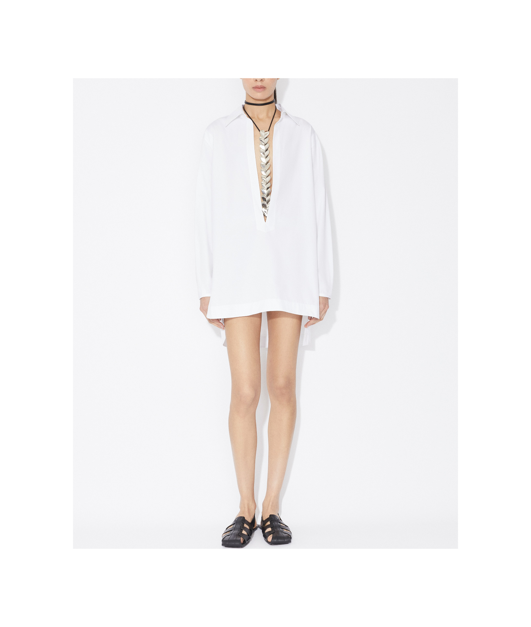 ワンピース ALAIA COTTON CHEMISIER MINI DRESS ALAÏA - Cotton Chemisier Mini Dress ALAÏA