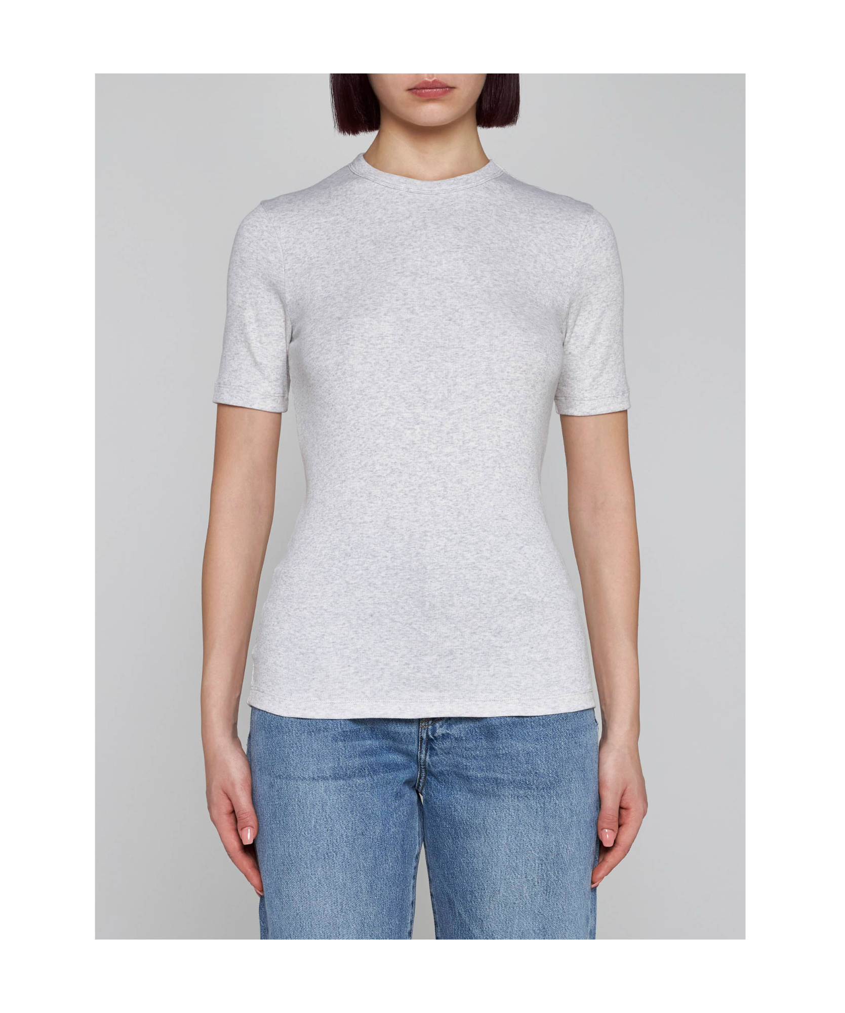 Totême Open-necked Black Shirt In White