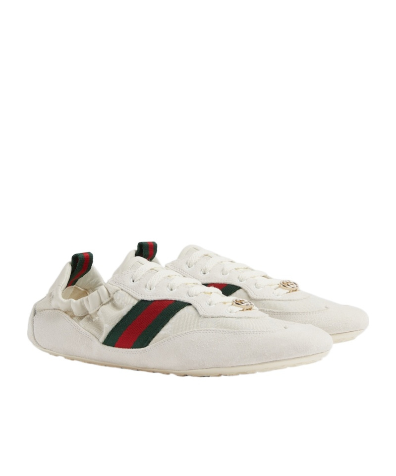 Gucci Cream Calf Leather Bos Taurus Low Top Sneakers In Neutral