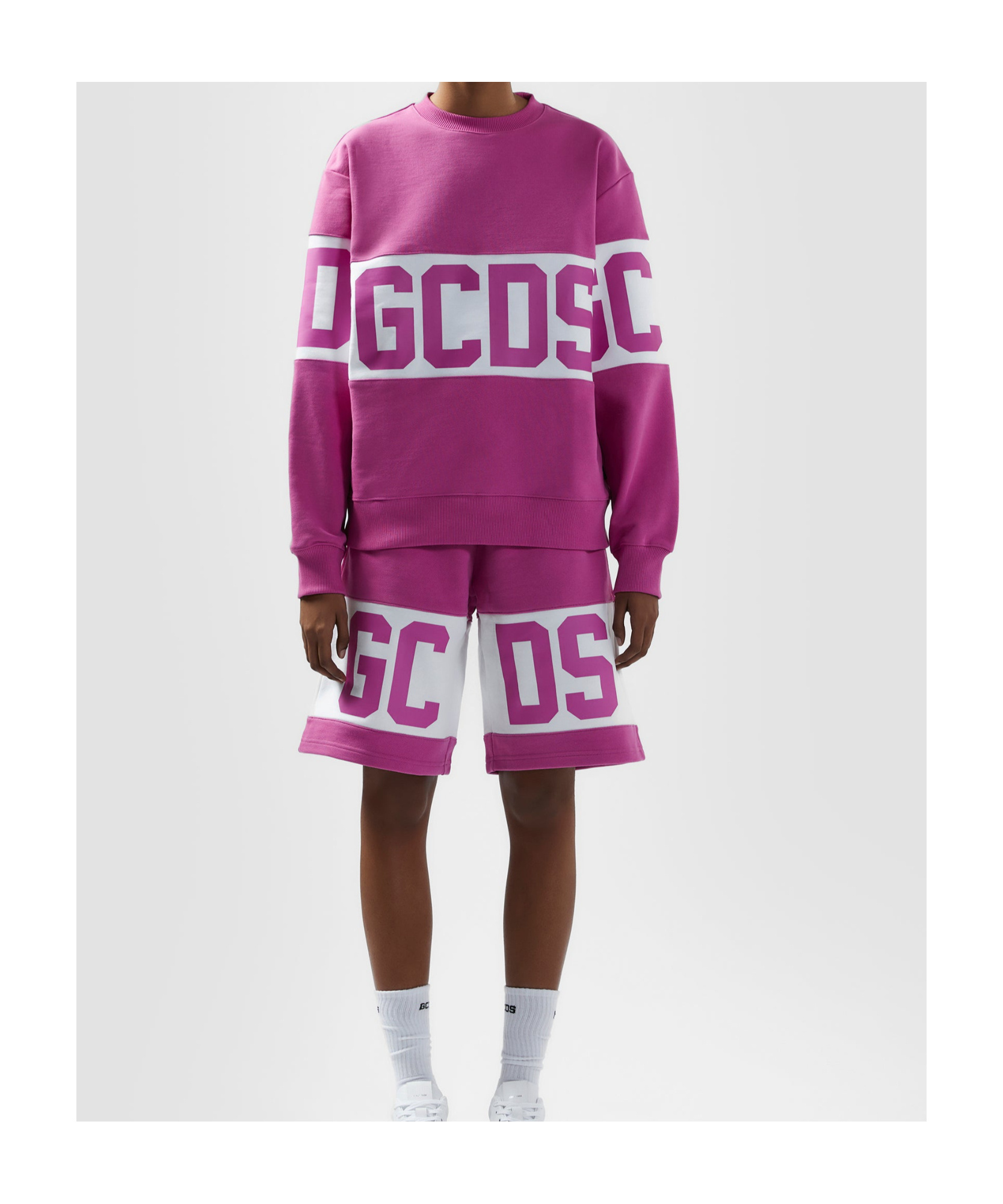 Gcds Logo-print Sweatshirt In Pink