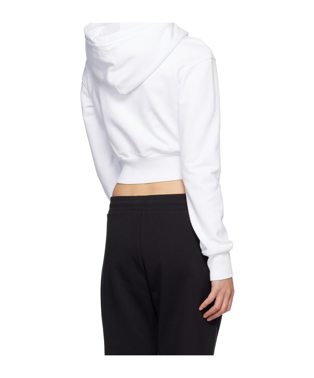 Versace Jeans Logo-charm Cropped Hoodie In White