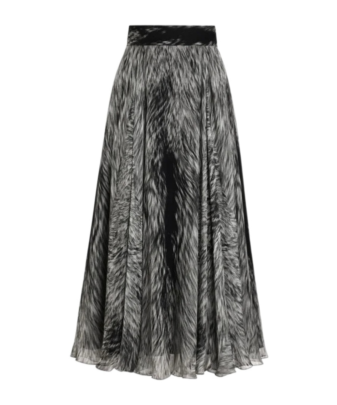 Dolce & Gabbana Graphic-print Midi Skirt In Black