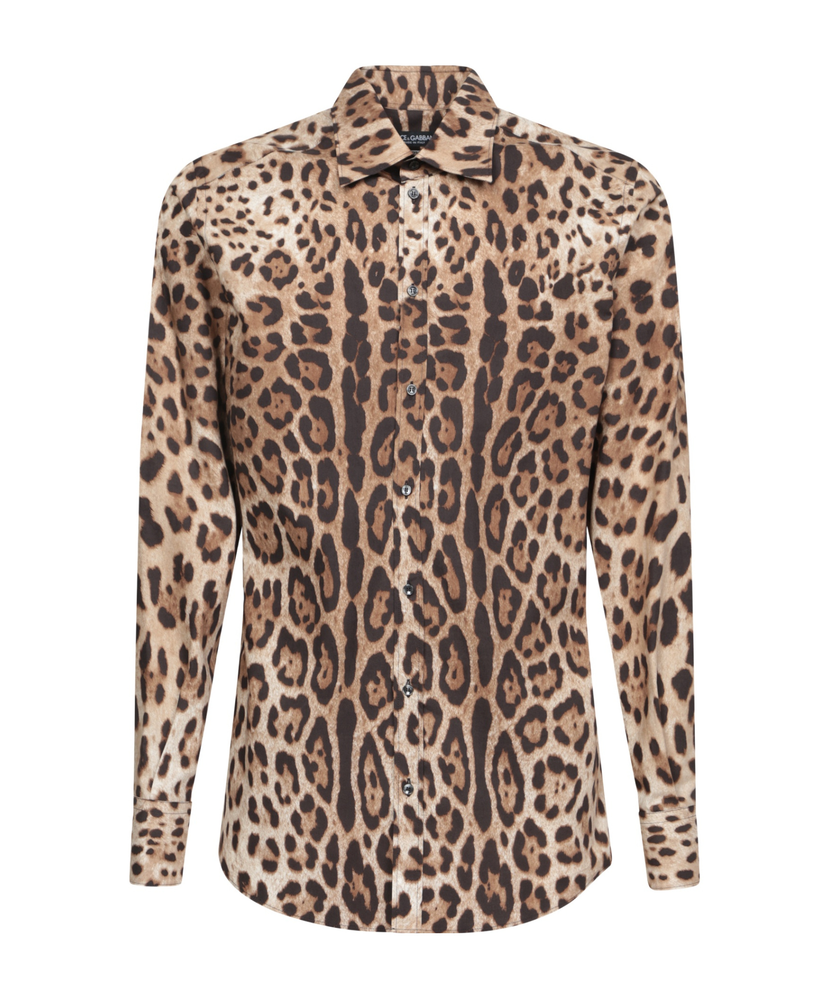 Dolce & Gabbana Leopard Print Silk Shirt In Nude