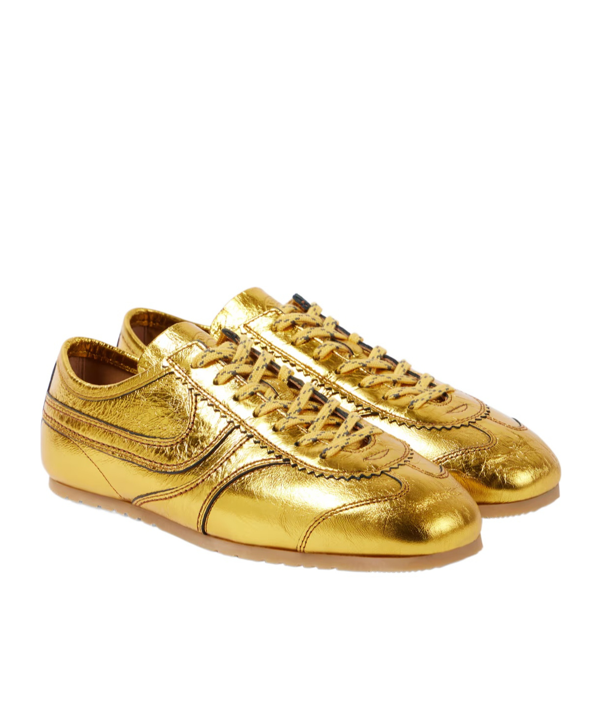 Dries Van Noten Lace-up Sneakers In Gold