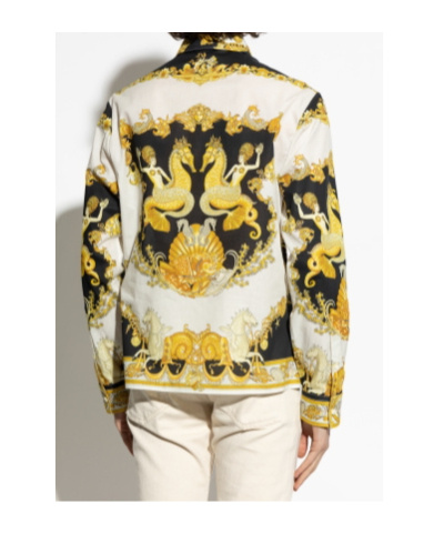 Versace Coral Theatre Shirt And Blouse Multicolor In Yellow