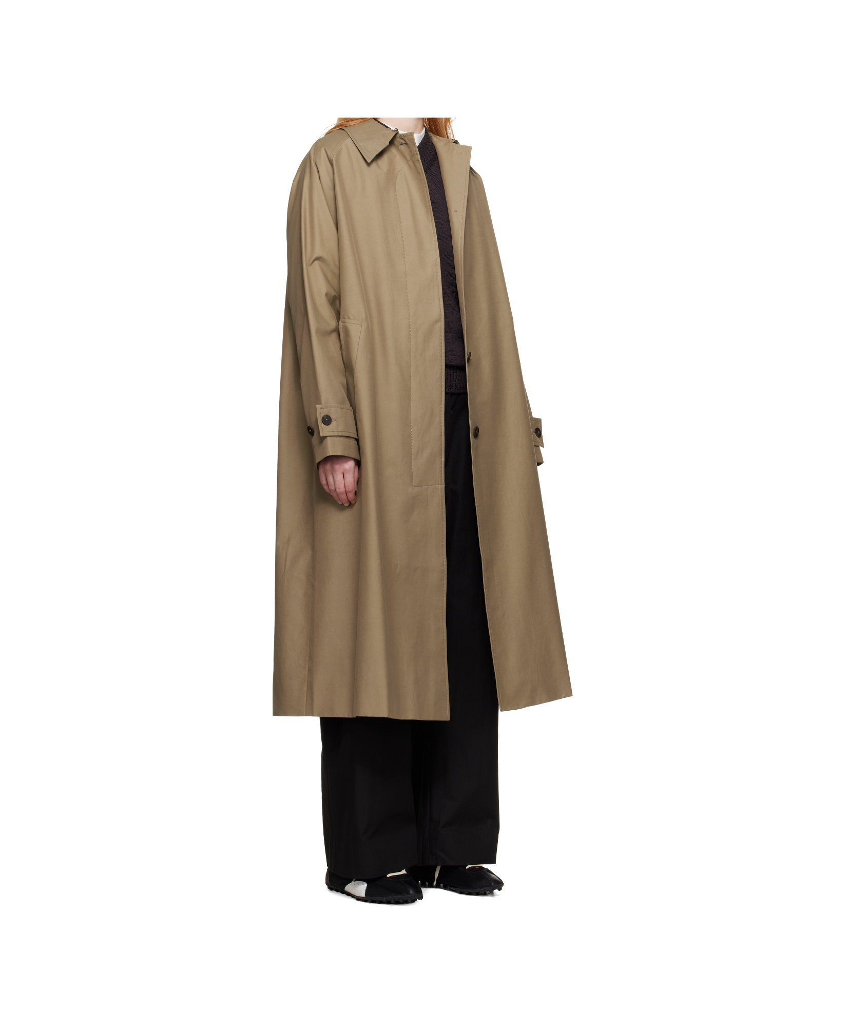 Studio Nicholson Taupe Holin Technical Cotton Trench Coat In Brown