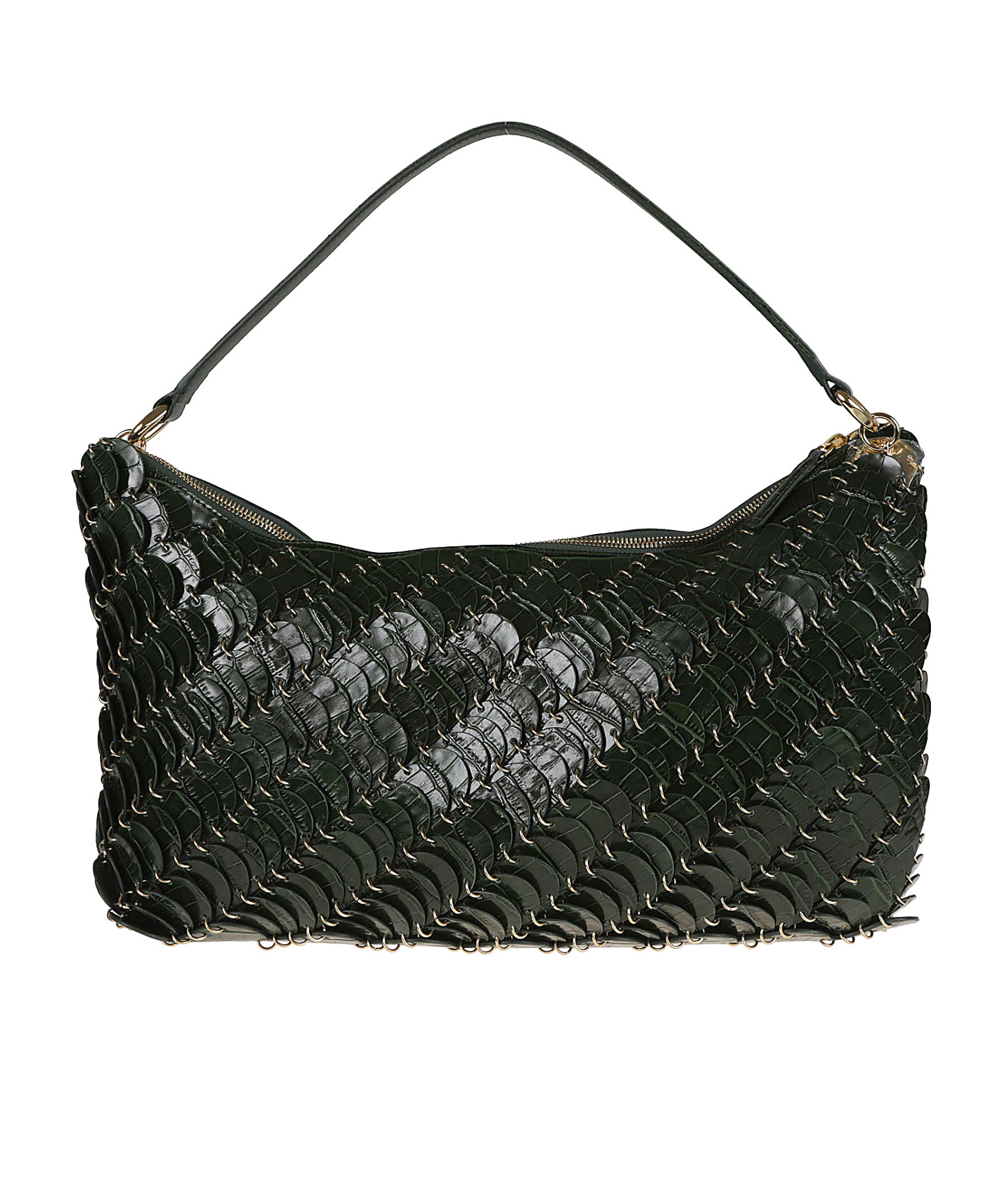 Rabanne Zippered Shoulder Bag In Black