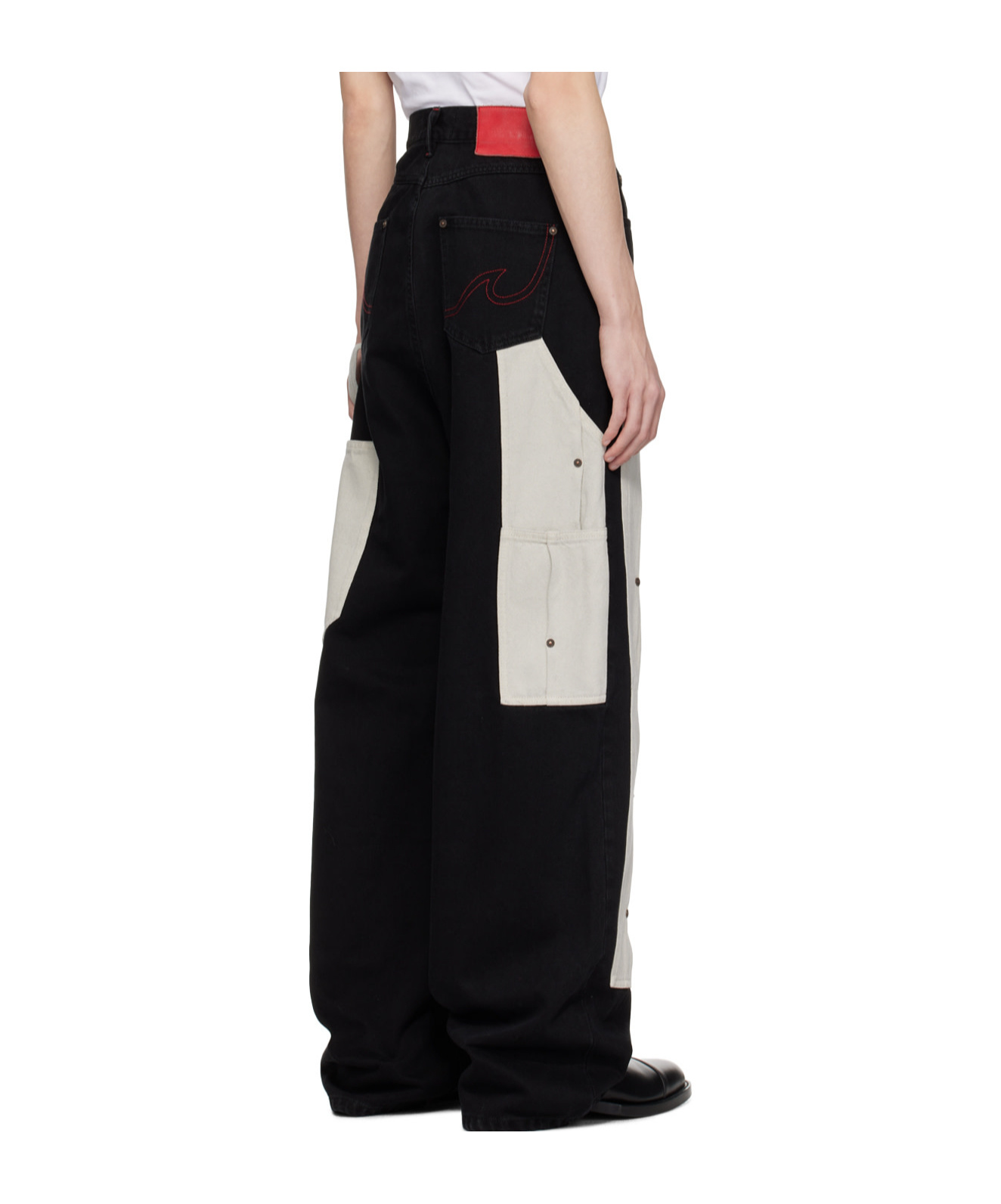 Kusikohc Black Carpenter Rivet Jeans In Black