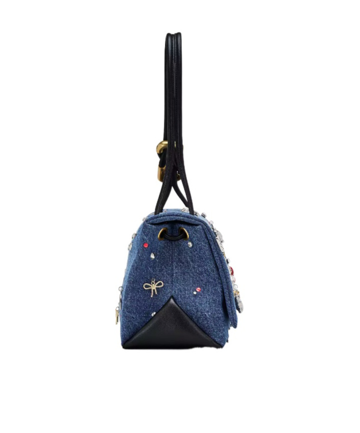 Marc Jacobs The Trinket Charm Denim Large Dual Bag In Blue