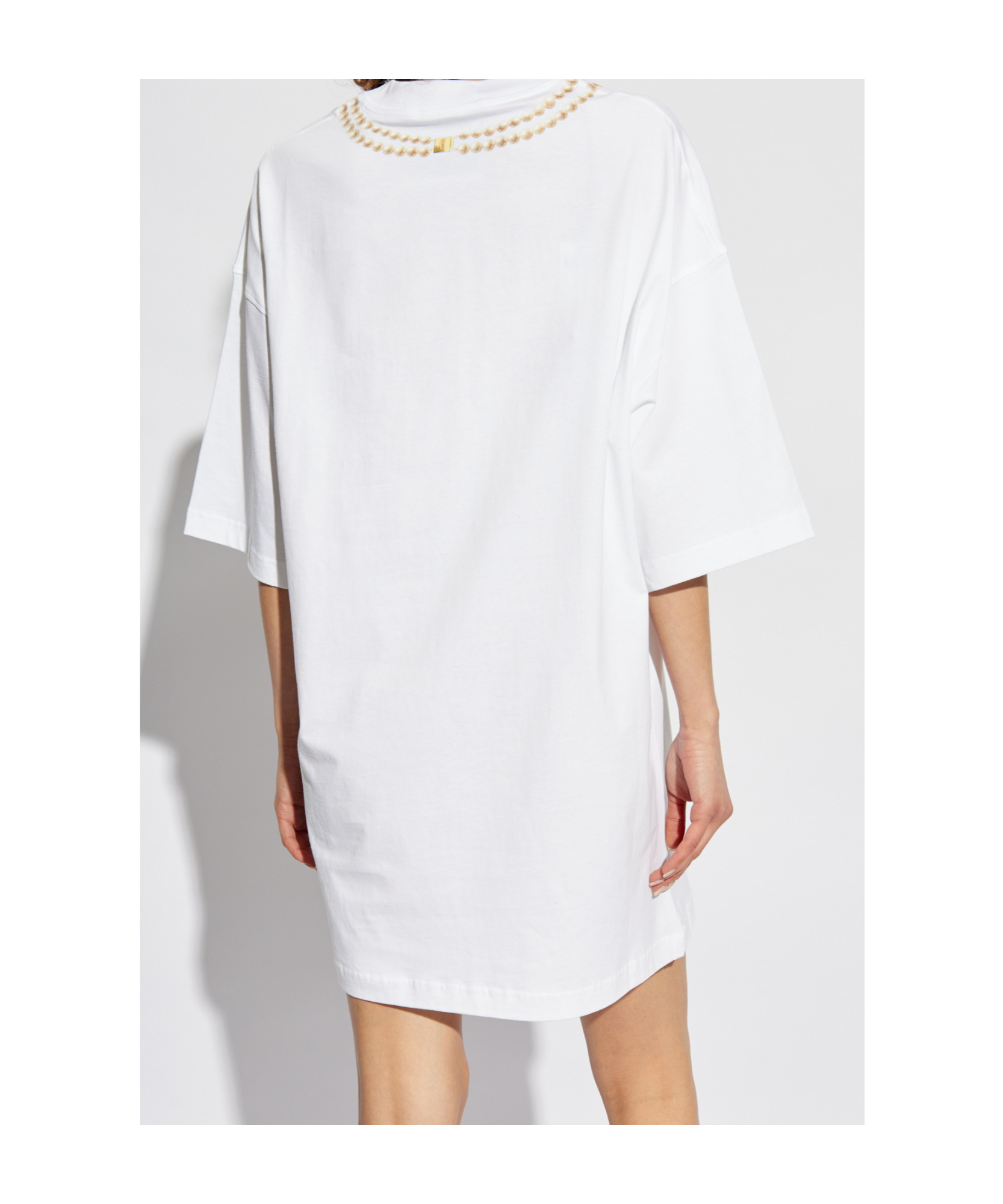 Moschino Short Sleeve Dress In White