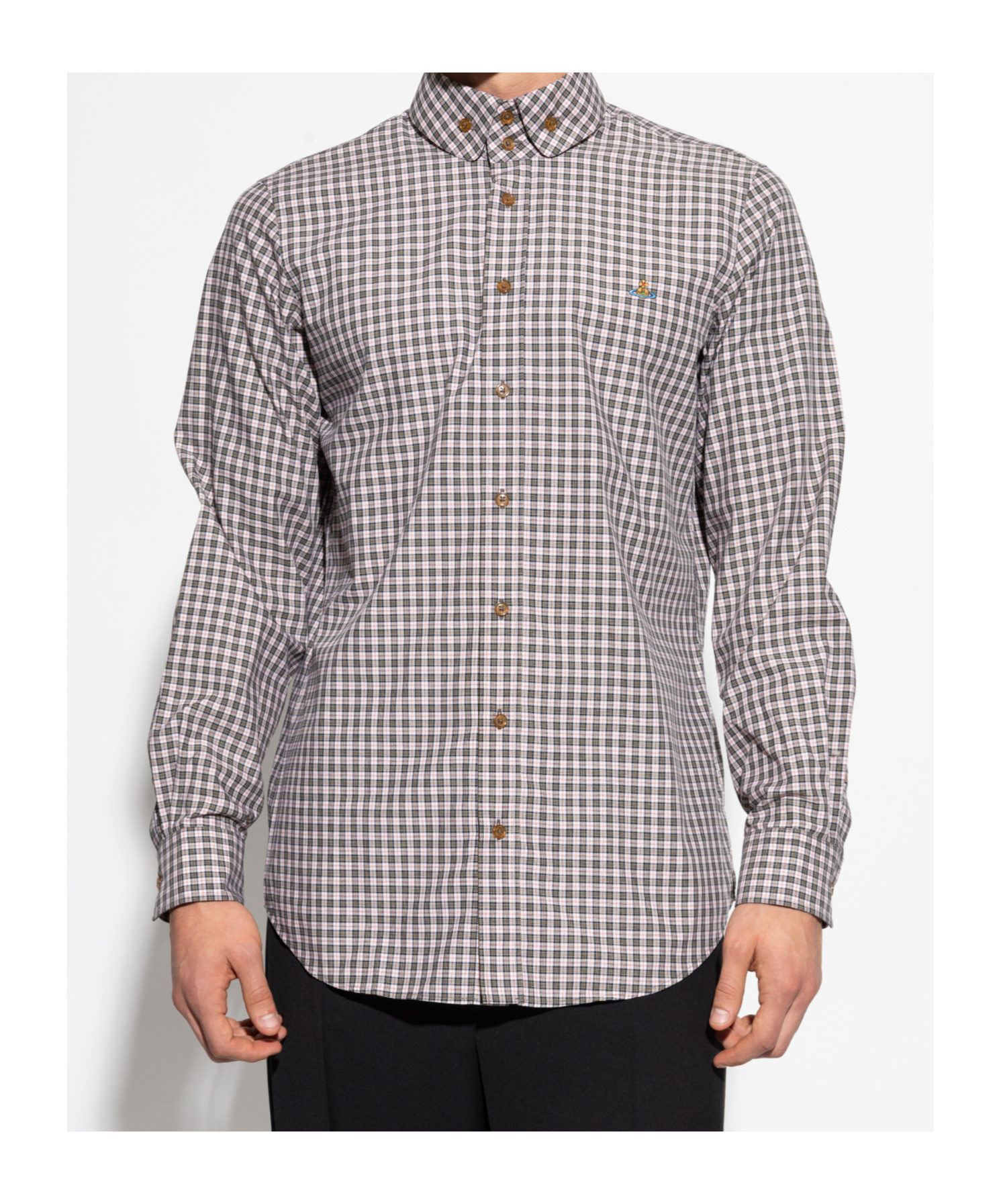Vivienne Westwood Checked Embroidered-orb Shirt In Multi