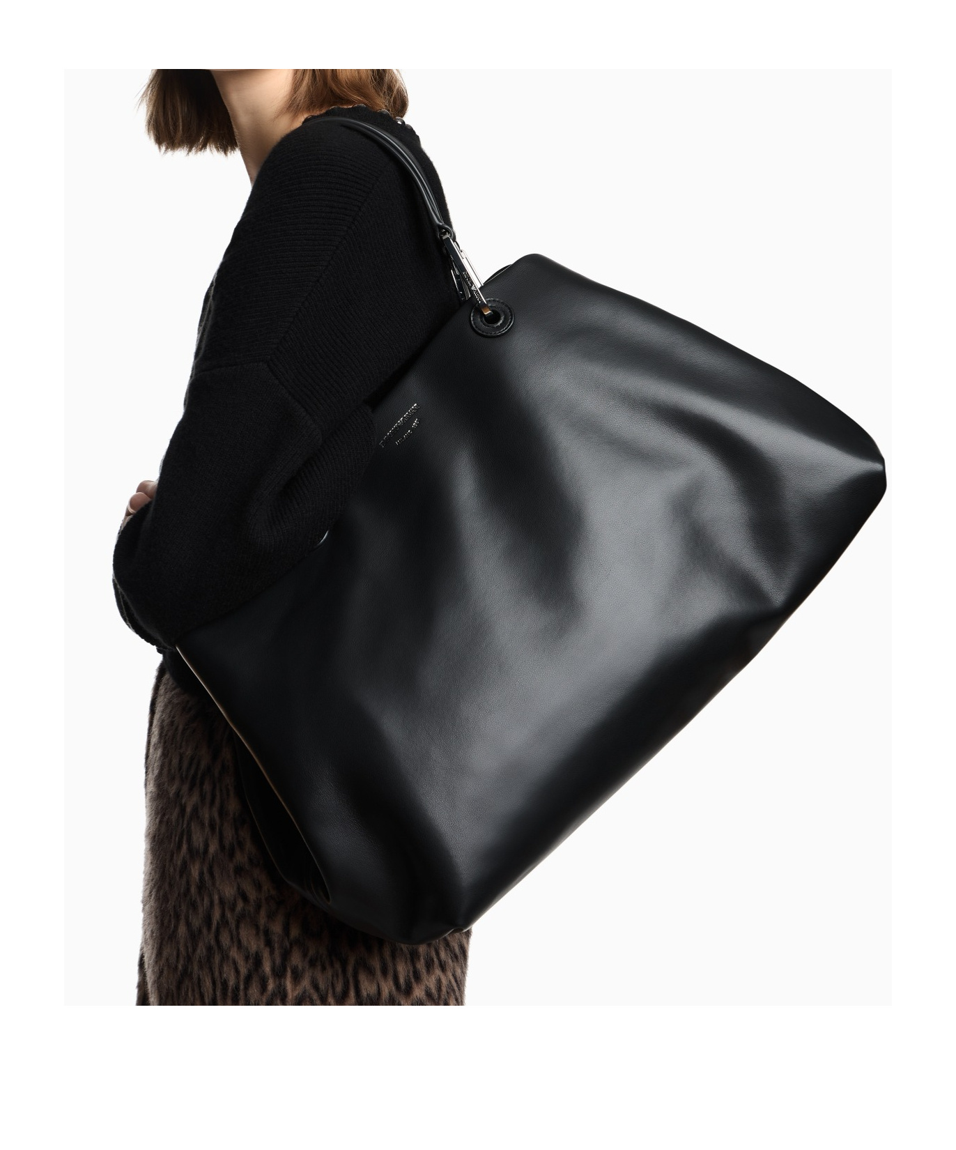Emporio Armani Large Myea Shopper Bag In Black