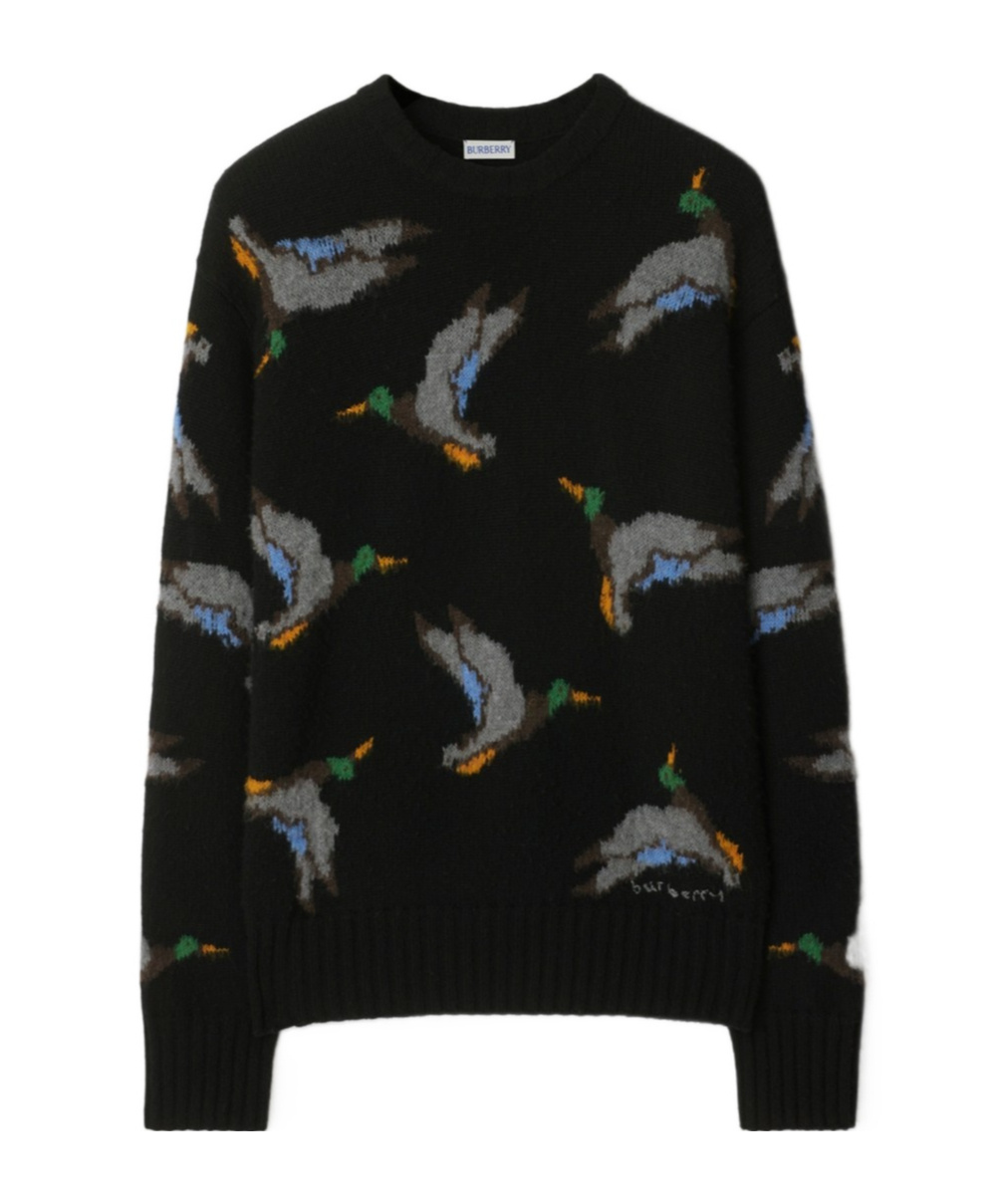 Shop Burberry Duck Wool Sweater In Black