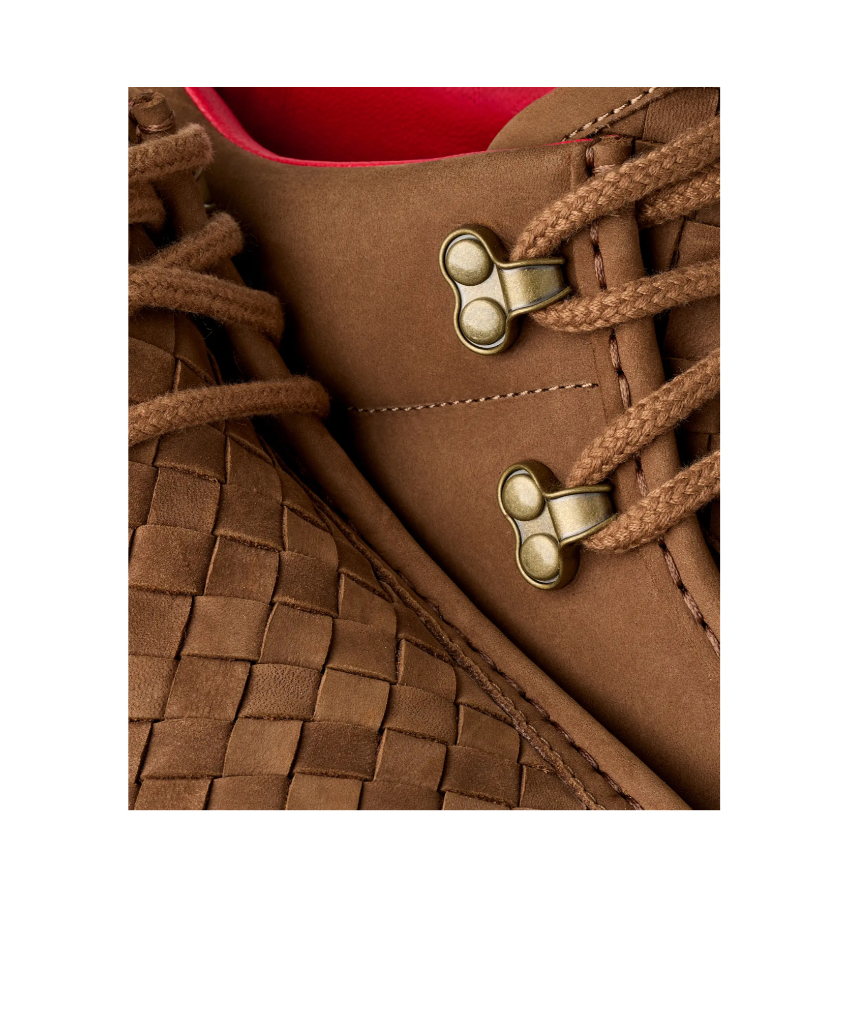 Ugg Ambush Woven Lace-up Boots In Brown