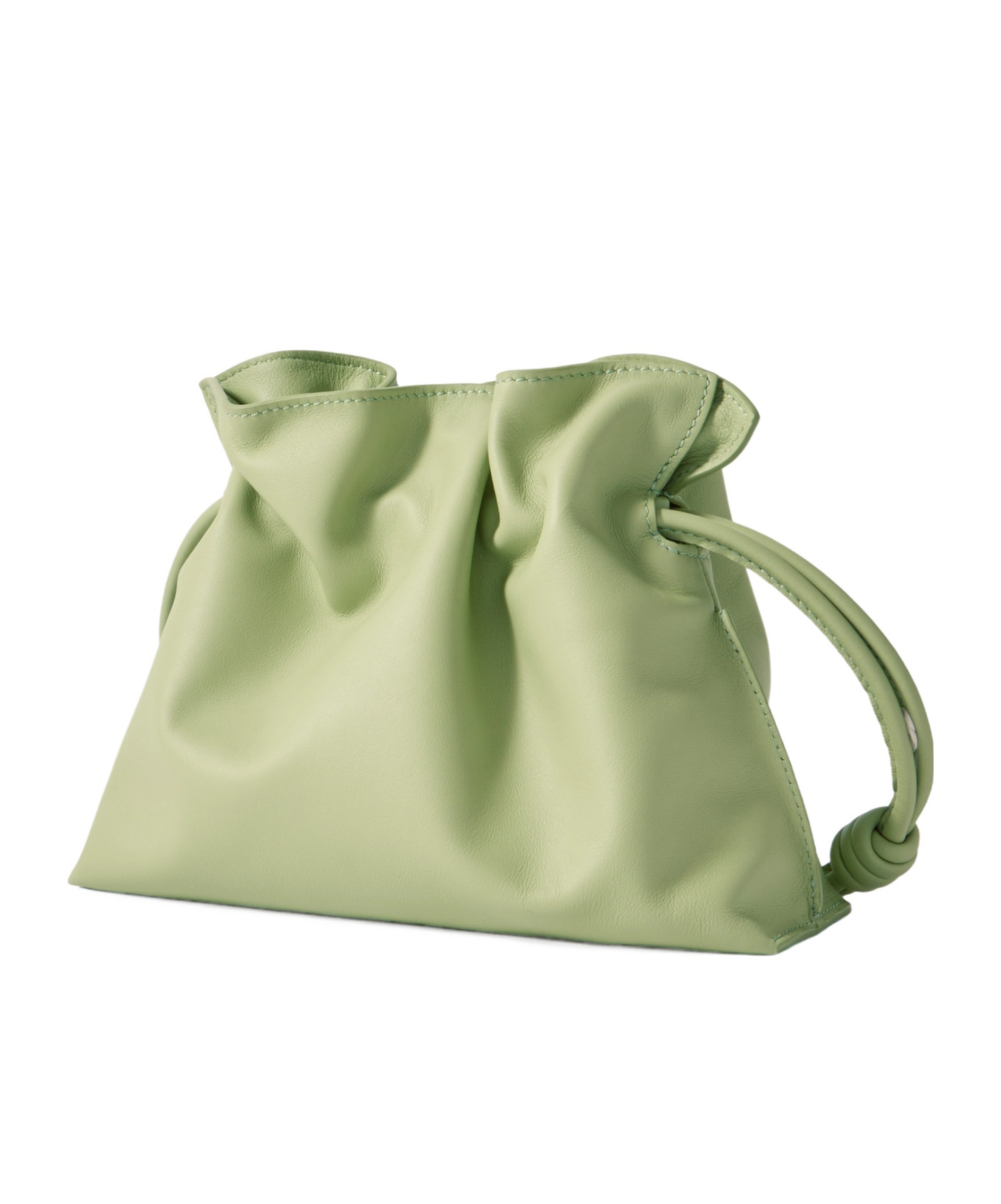 Loewe Womens Light Pear Flamenco Mini Leather Clutch Bag In Green