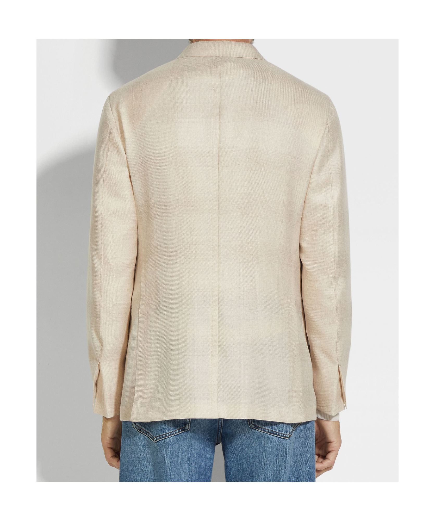 Zegna Long-sleeved Suit Jacket In Neutral