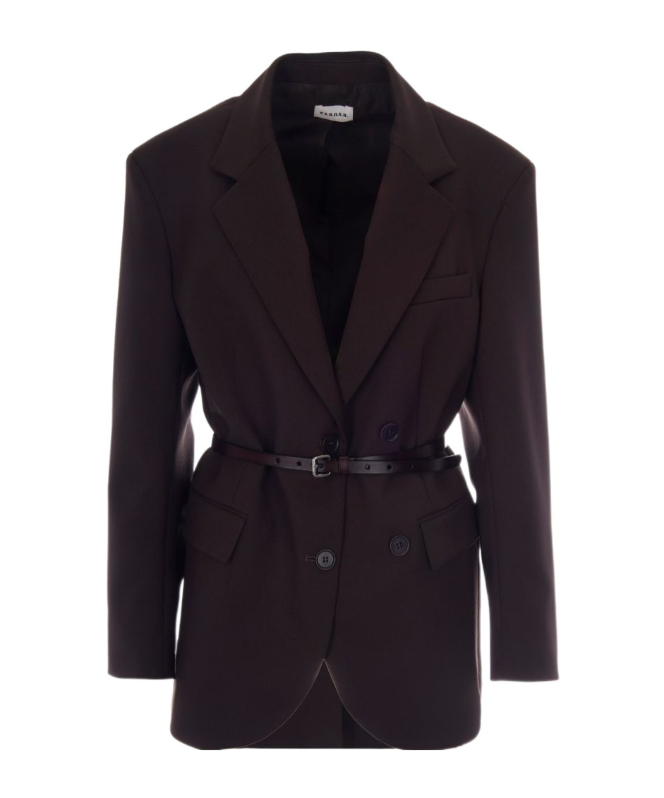 P.A.R.O.S.H BELTED DOUBLE-BREASTED BLAZER