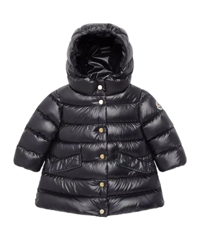 MONCLER MONCLER ENFANT LOGO PATCH HOODED COAT