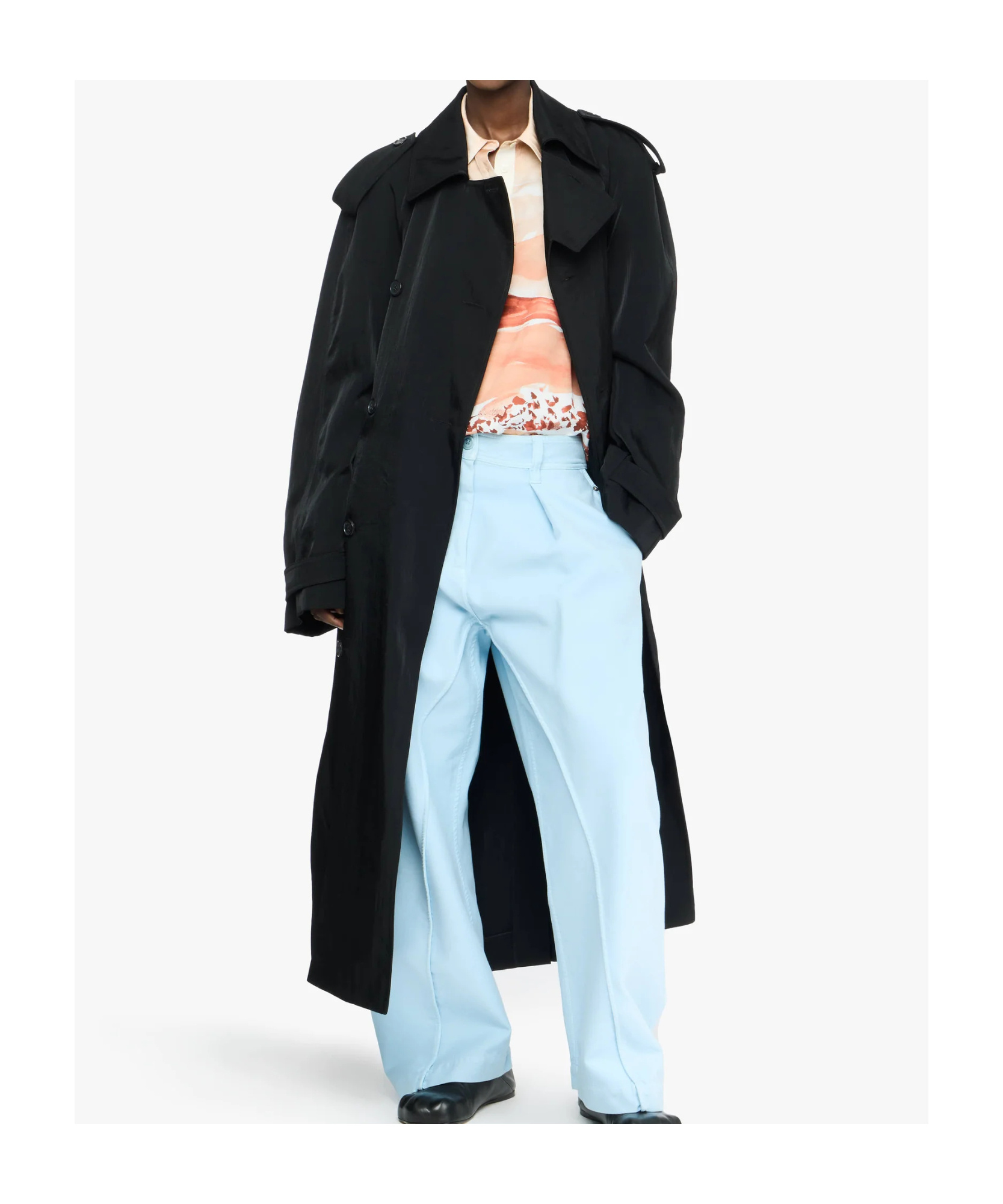 Jw Anderson Belted Double-breasted Coat In Black