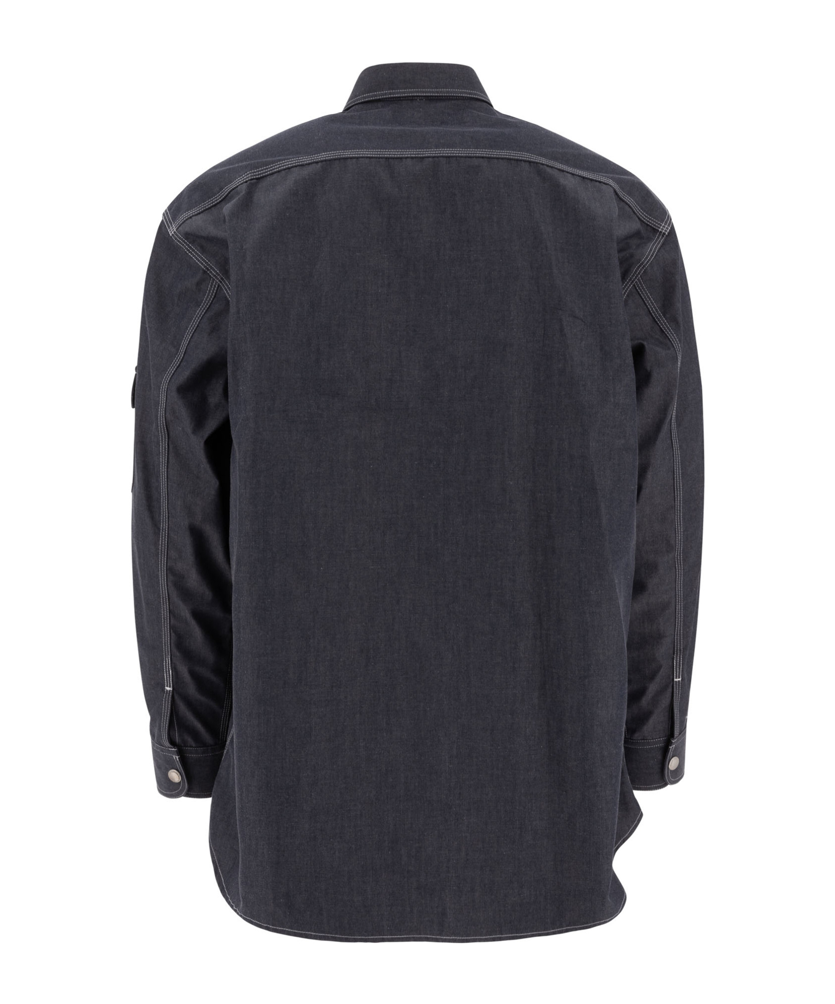 Comme Des Garçons Relaxed-fit Denim Overshirt With Contrast Stitching In Black