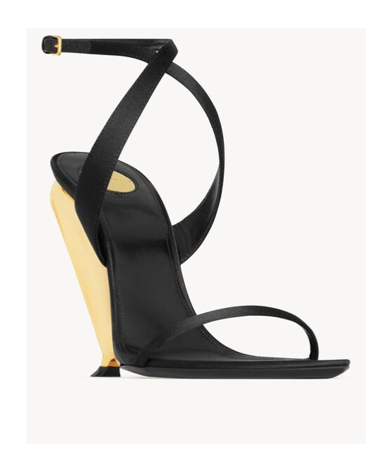 SAINT LAURENT TALLULAH WEDGES IN SATIN CREPE