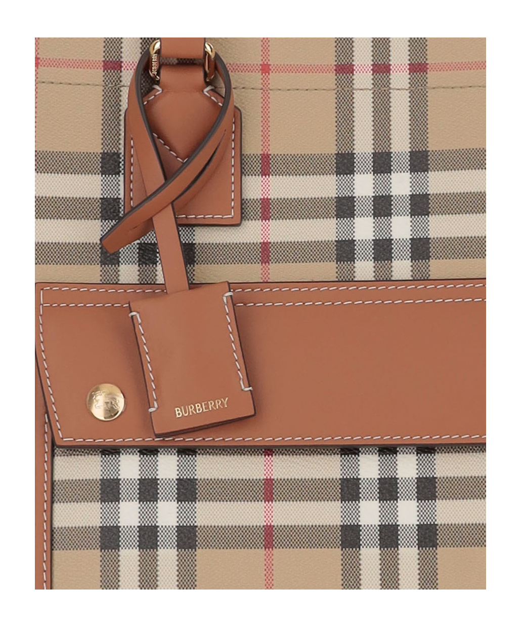 Burberry Check Pattern Shopper Tote Bag