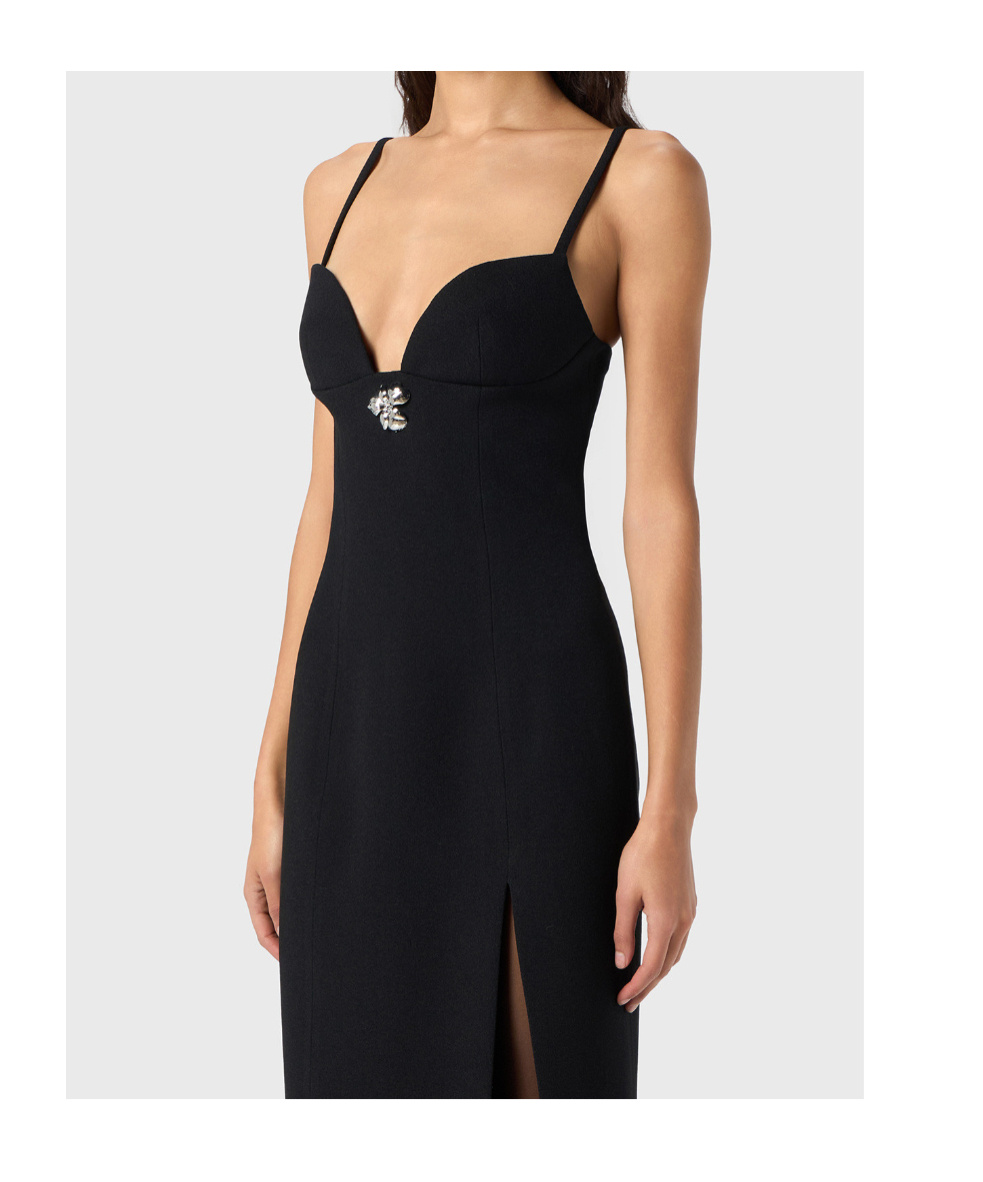 Blumarine Crystal-embellished Maxi Dress In Black