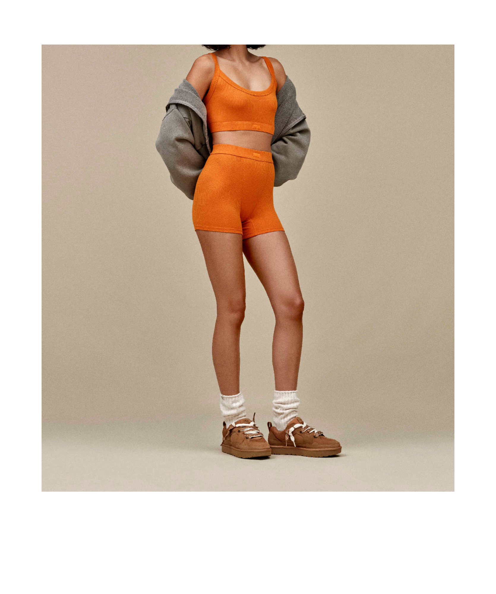 Ugg Suede And Mesh Sneakers With Trekking Laces In Brown