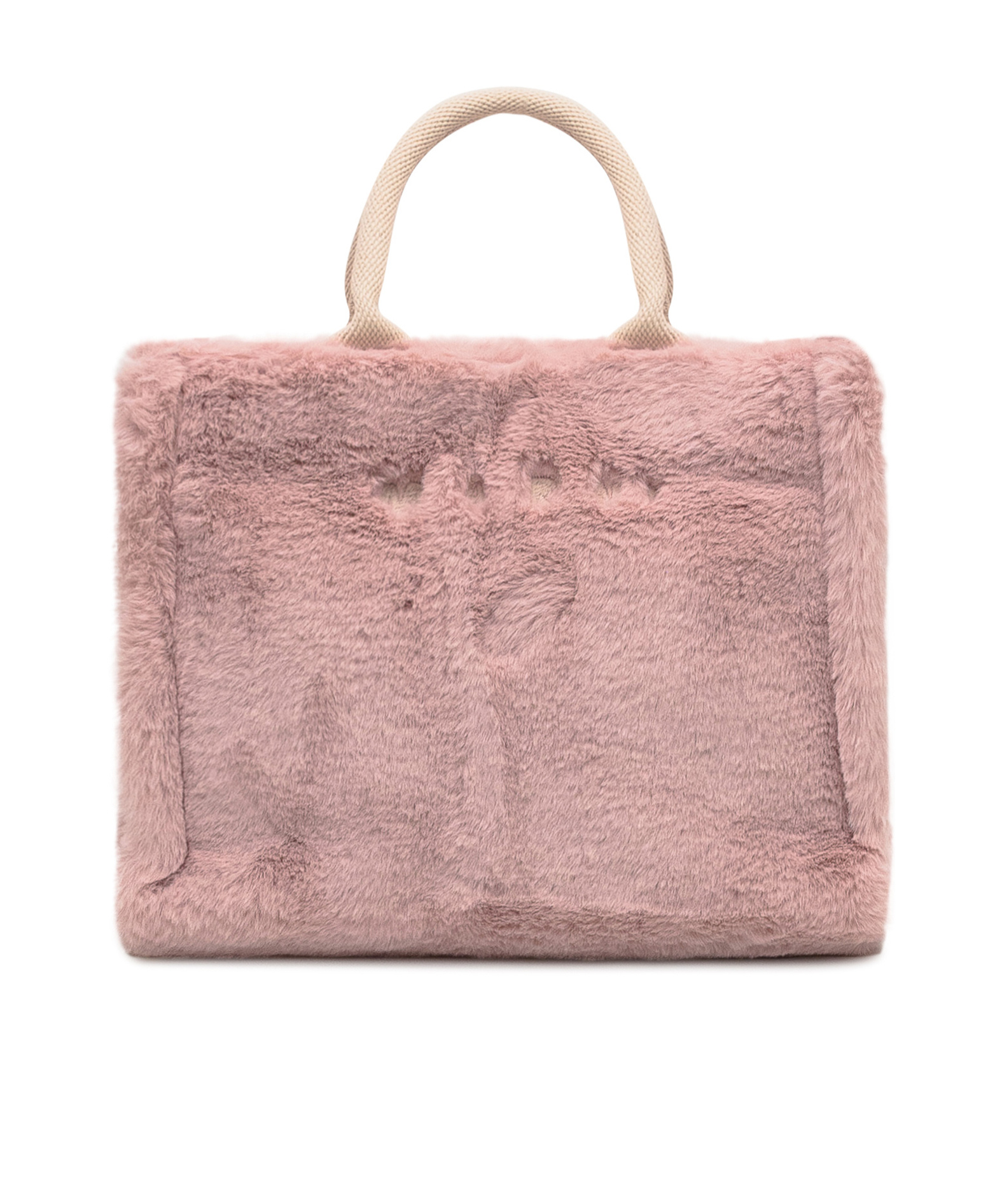 Marni Small Faux Fur Shoulder Bag In Pink