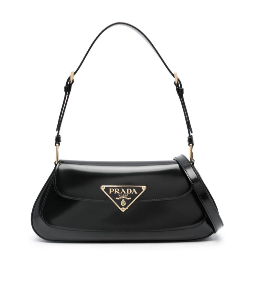 Prada Flip Shoulder Bag In Black