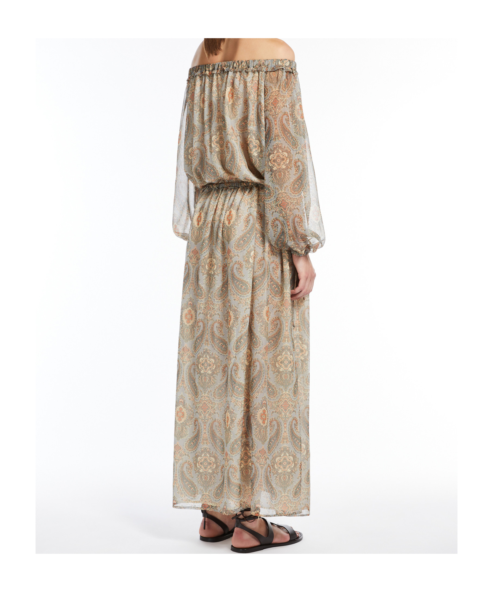 Weekend Max Mara Patterned Georgette Dress In Nude