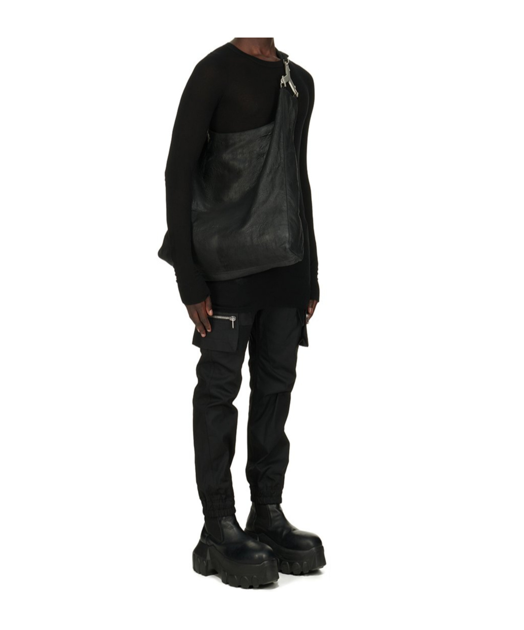 Rick Owens Logo Shoulder Bag In Black