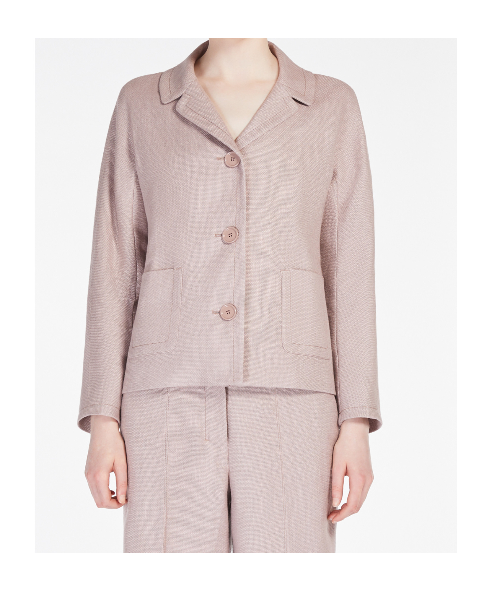 Max Mara Single-breasted Casual Jacket In Pink