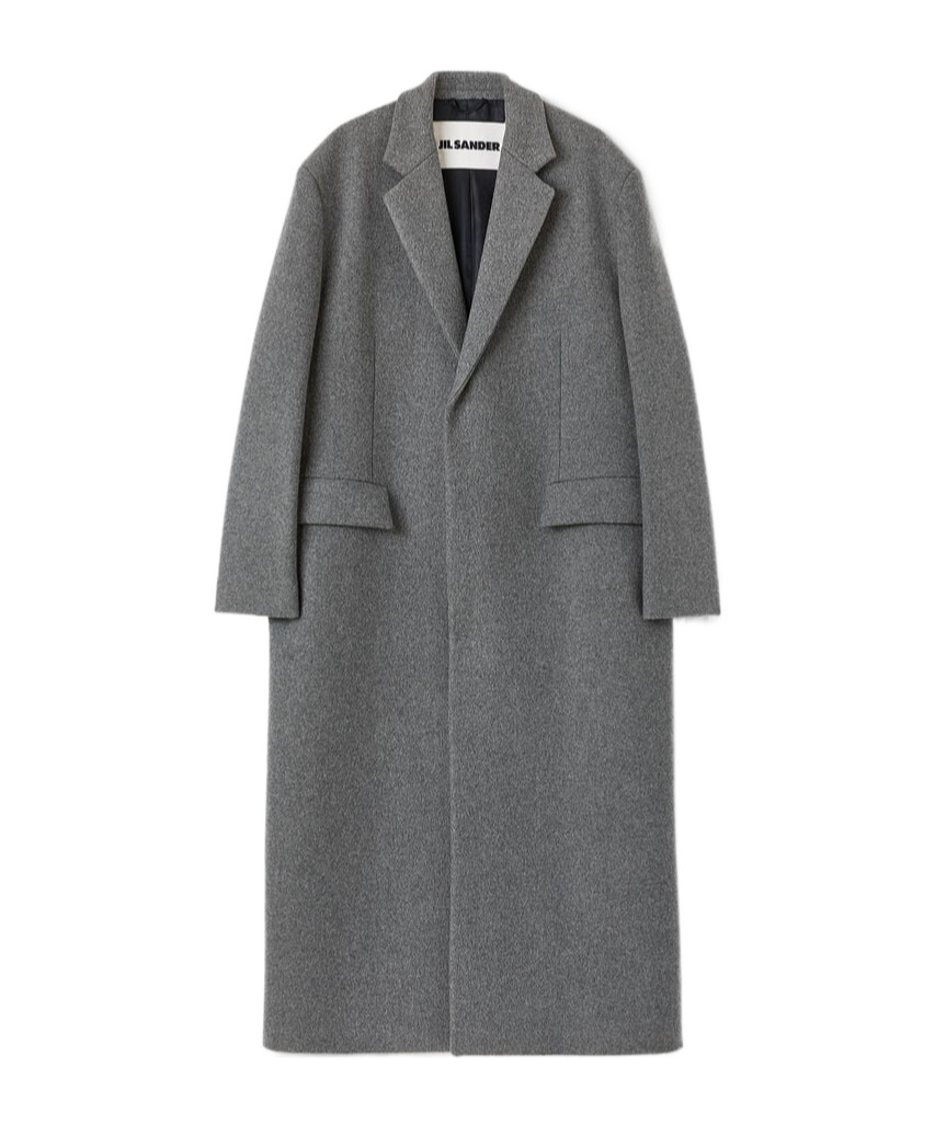Jil Sander Mens Single-breasted Two-flap-pockets Relaxed-fit Wool Coat Pebble In Black