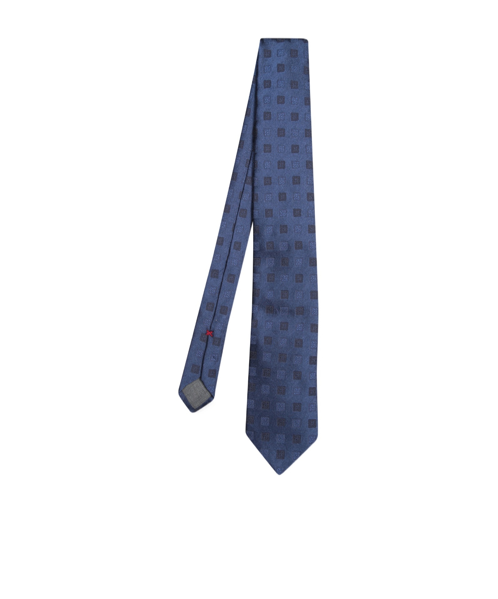 Brunello Cucinelli Dark Blue Geometric Tie