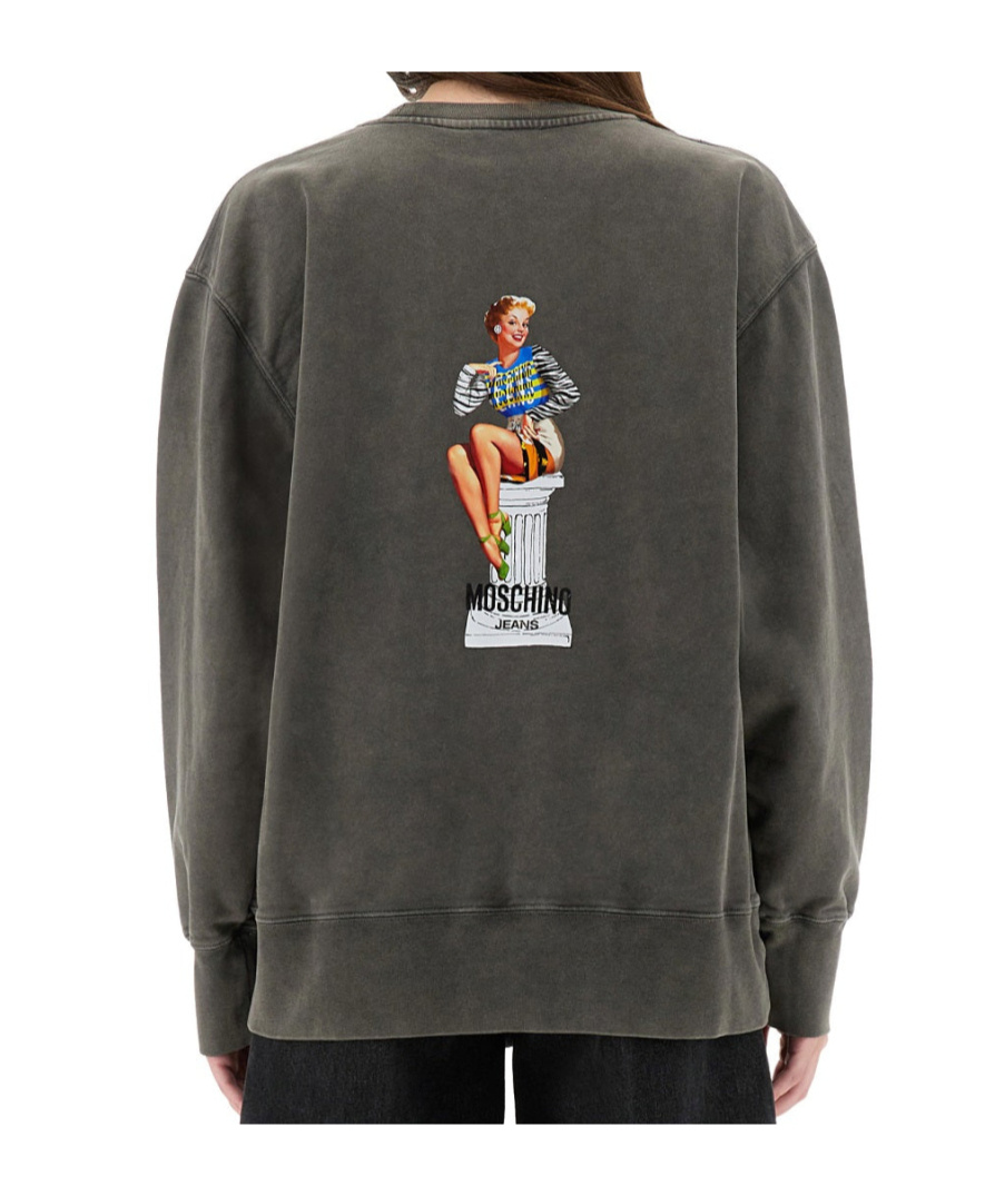 Moschino Crew Neck Sweatshirt In Multi
