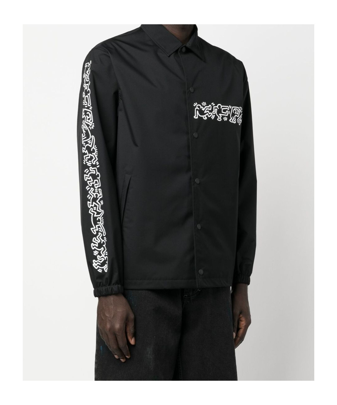 Junya Watanabe Keith Haring Print Nylon Jacket In Black