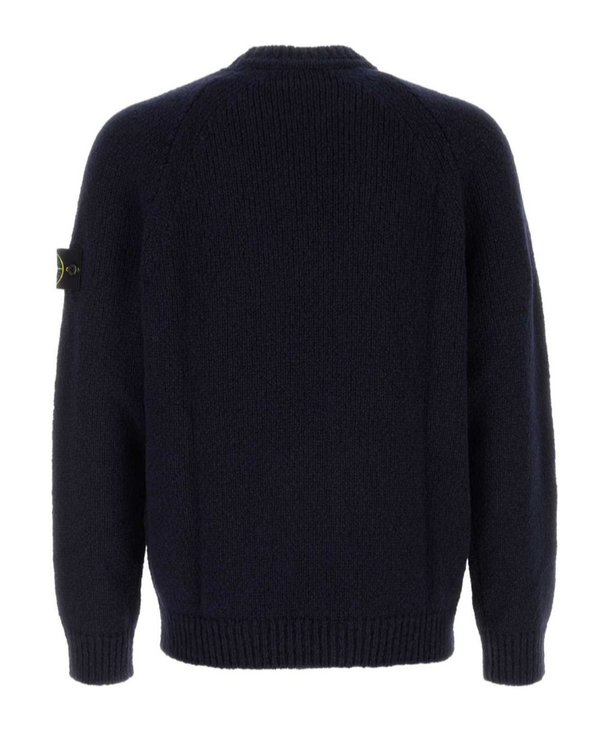 Stone Island Midnight Blue Wool Blend Sweater In Blue