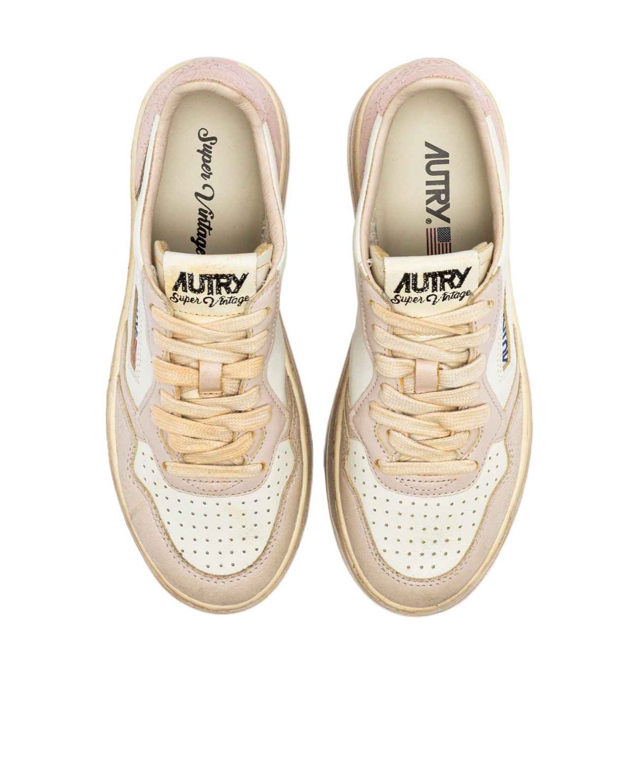 Autry Medalist Low-top Vintage Sneakers In Pink