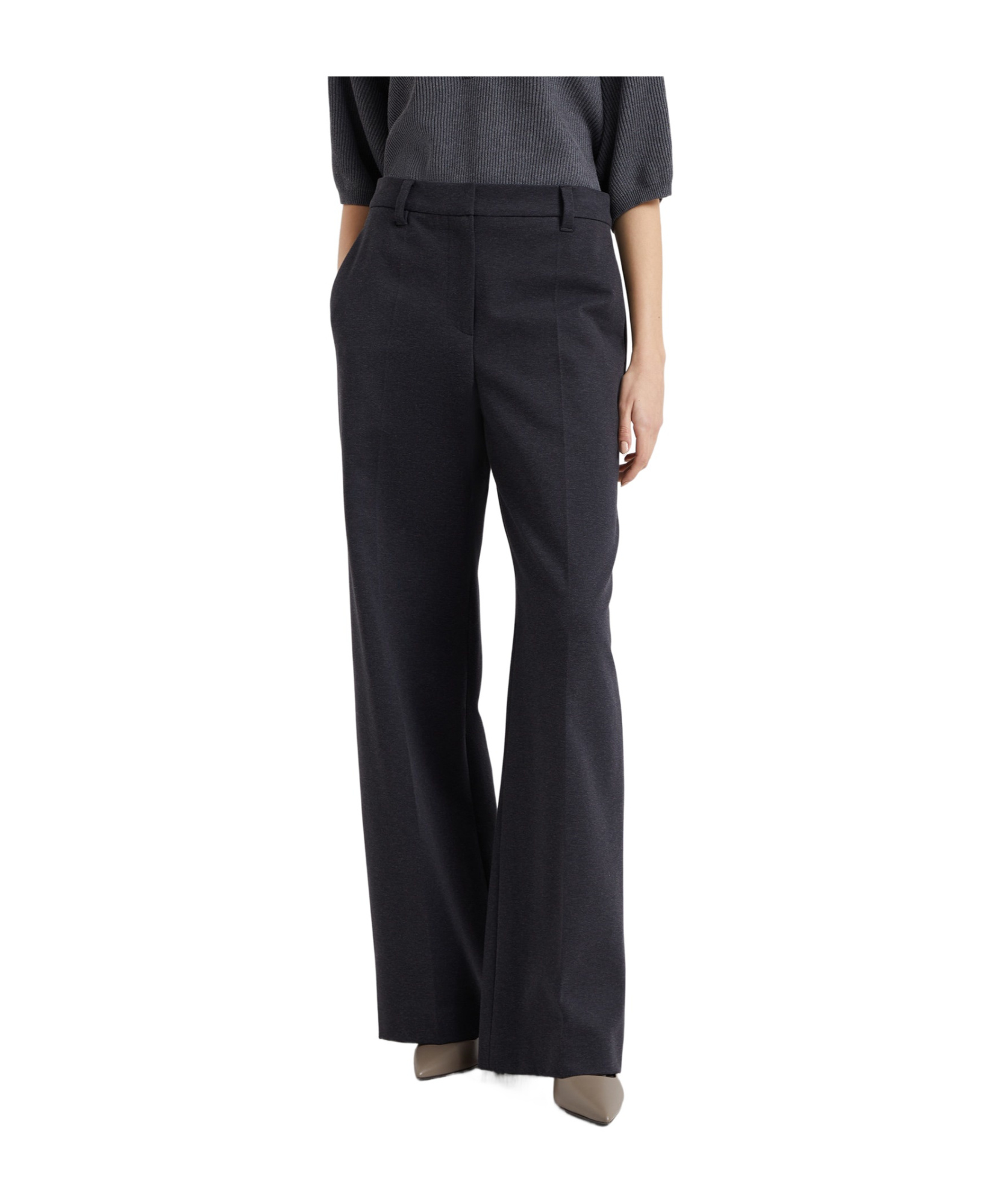 Brunello Cucinelli Stretch Flared Trousers In Black
